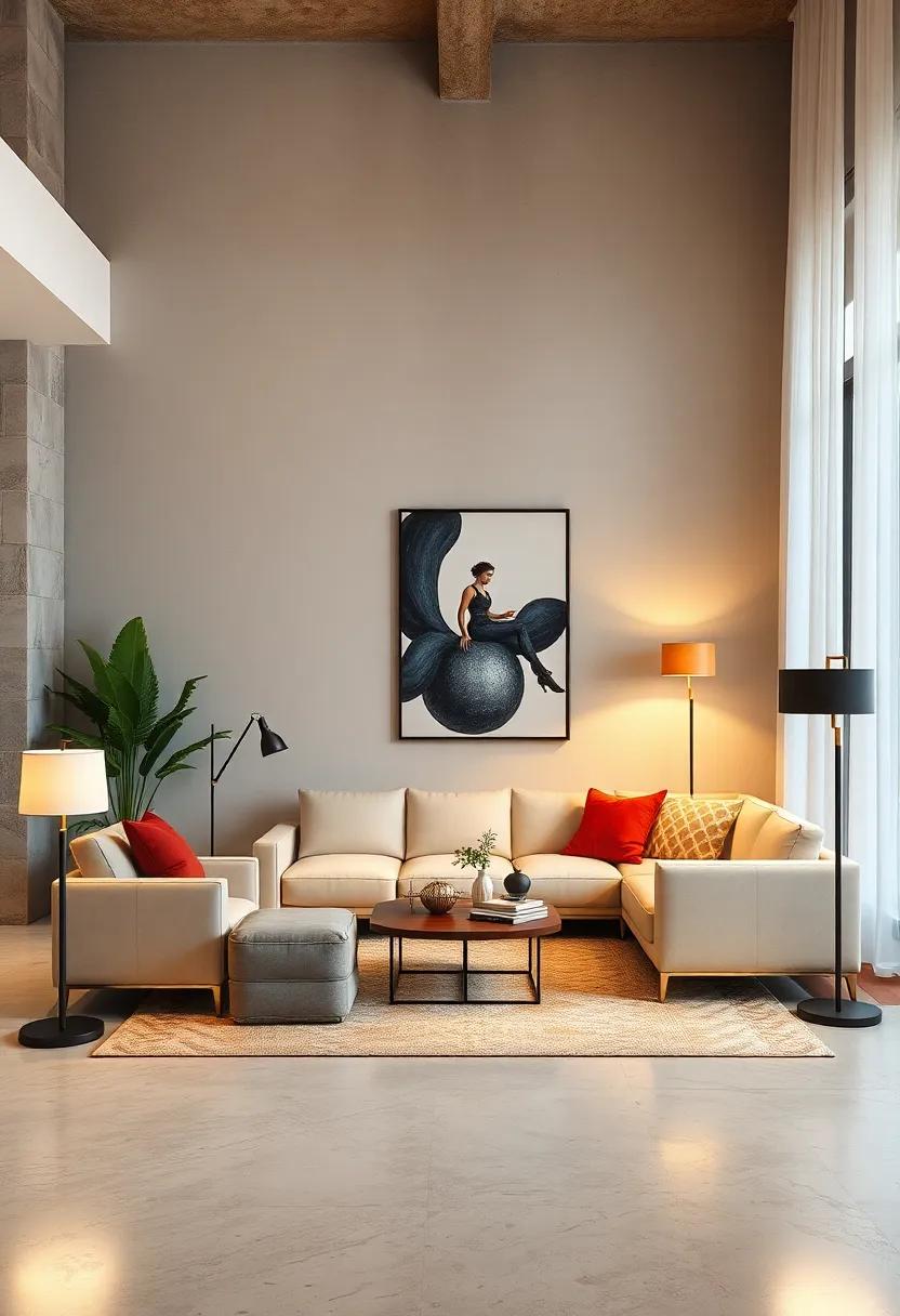 Use Floor Lamps: Add stylish floor lamps in dark corners to draw attention‍ and provide additional lighting options that can set the mood