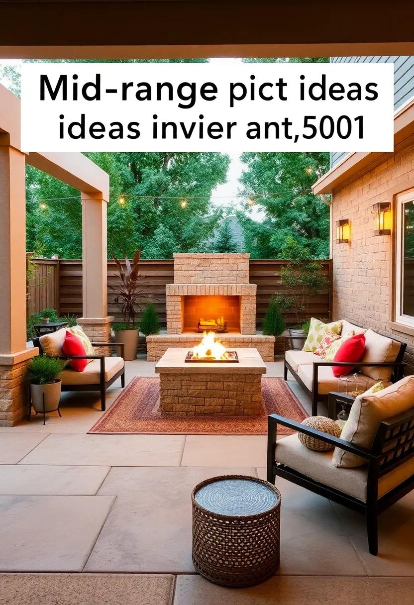 Cozy Fire Pit Seating ‍Area: Create a welcoming atmosphere with a fire pit‍ surrounded by stylish outdoor seating that encourages gatherings⁣ under the stars