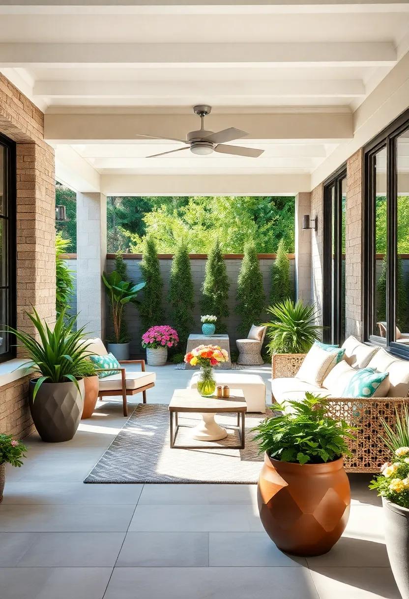 Vibrant Outdoor Rugs: Lay down colorful outdoor rugs to define spaces and add warmth to your patio, ⁢making ⁤it feel ⁣more like an ⁤extension of your home