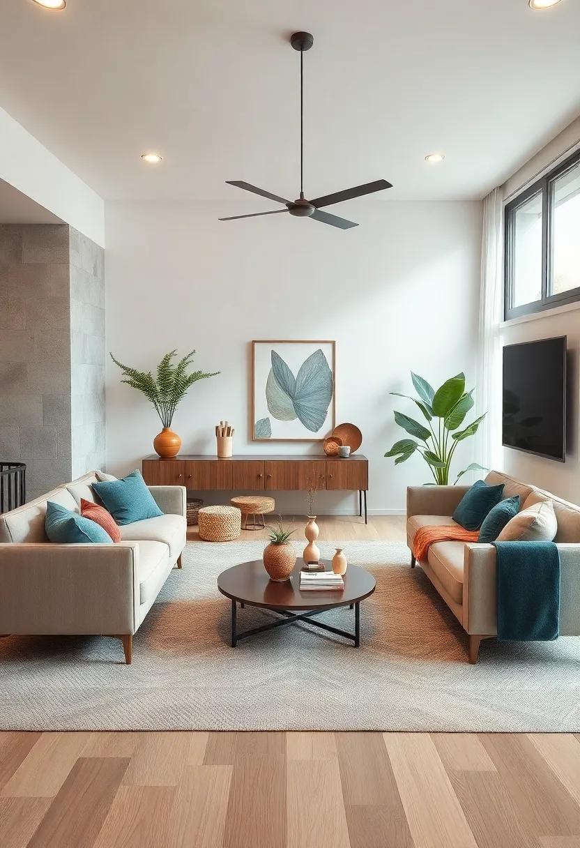 statement Rugs: Choose a bold area ⁢rug ⁣that anchors the⁣ space⁣ and adds warmth to hardwood or tile floors