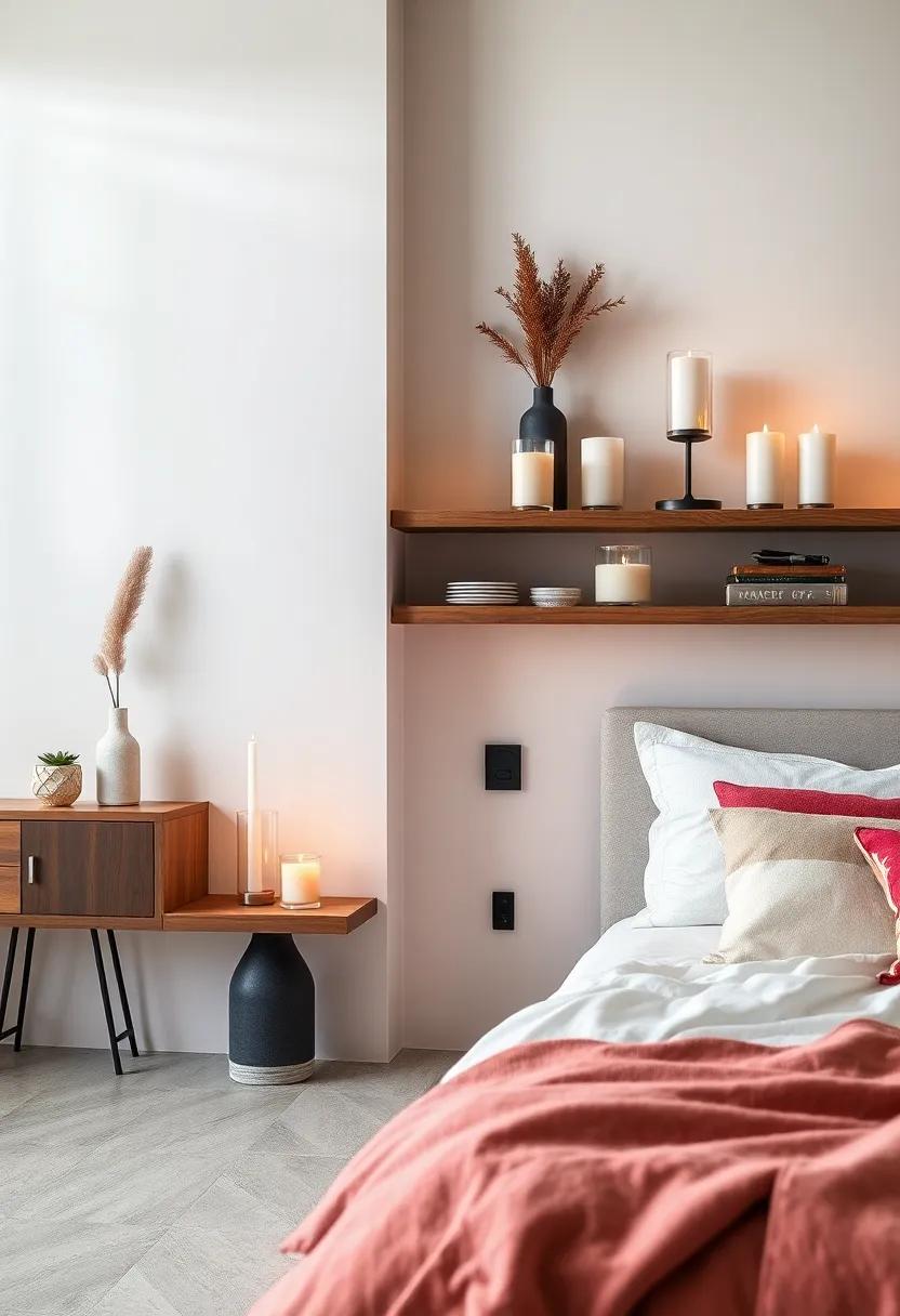 Candle Arrangements: Create ambiance by ​displaying a variety of candles—mix shapes and heights for visual interest