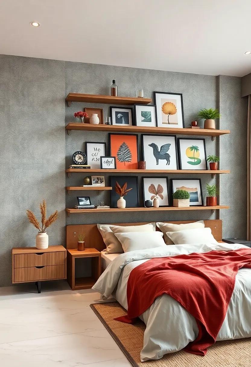 Wall Collage: Use shelves as a base for a wall collage,⁣ blending‍ shelves with framed art for an integrated display