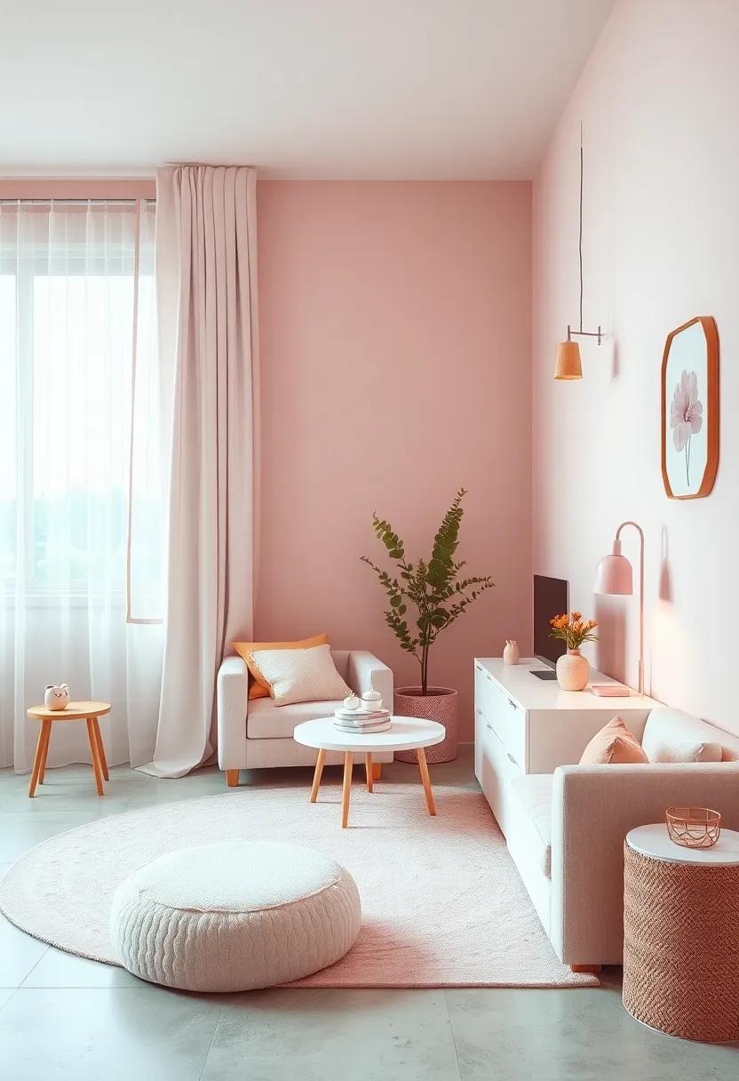 Blush Pink: A light and airy color that ‌adds⁣ warmth and femininity, ideal ‌for ⁢creating a cozy ‌corner in the room