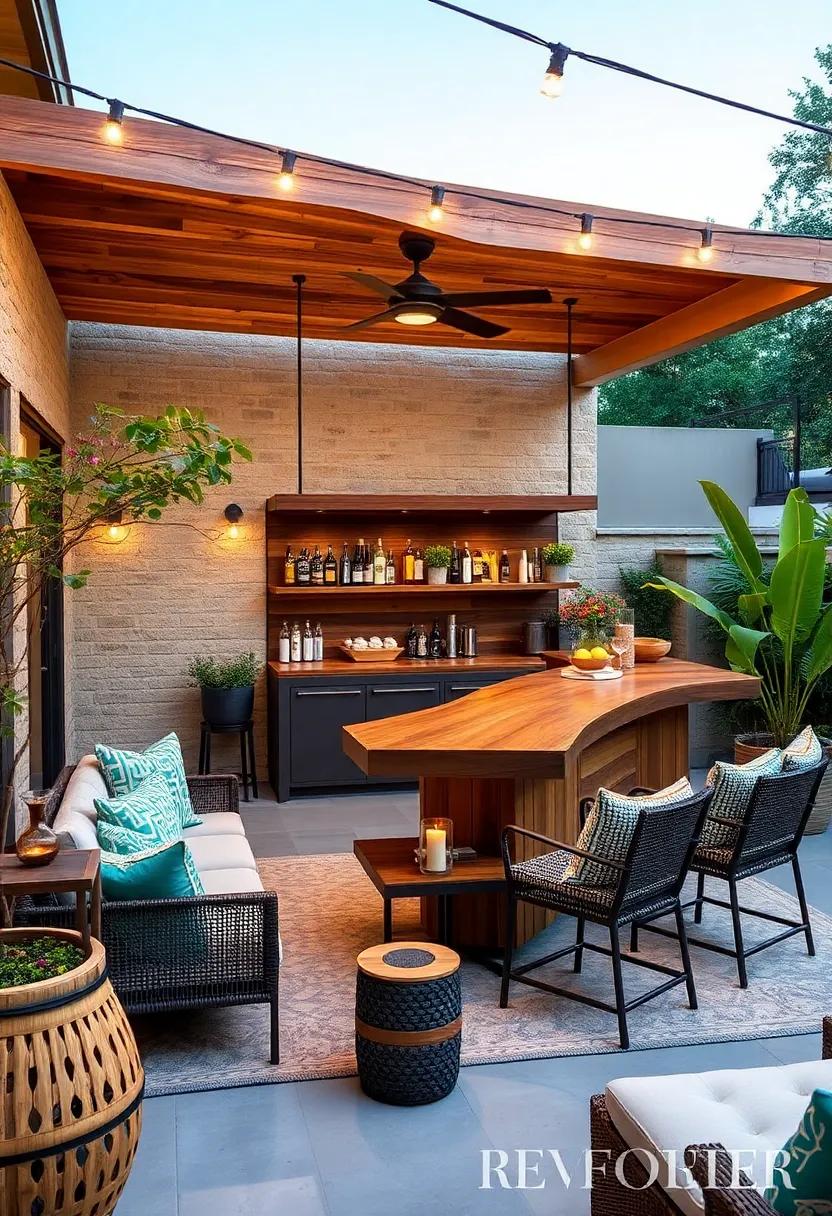 Warm ⁤Wood: ‌A warm wooden bar with a live-edge countertop exudes comfort and natural beauty,creating a welcoming spot for lazy summer days