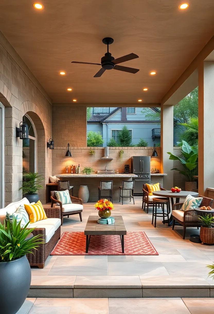 Family-Friendly Fun: An oversized bar area with stools​ for kids and adults alike transmutes the patio into⁤ a delightful space for family fun and outdoor celebrations