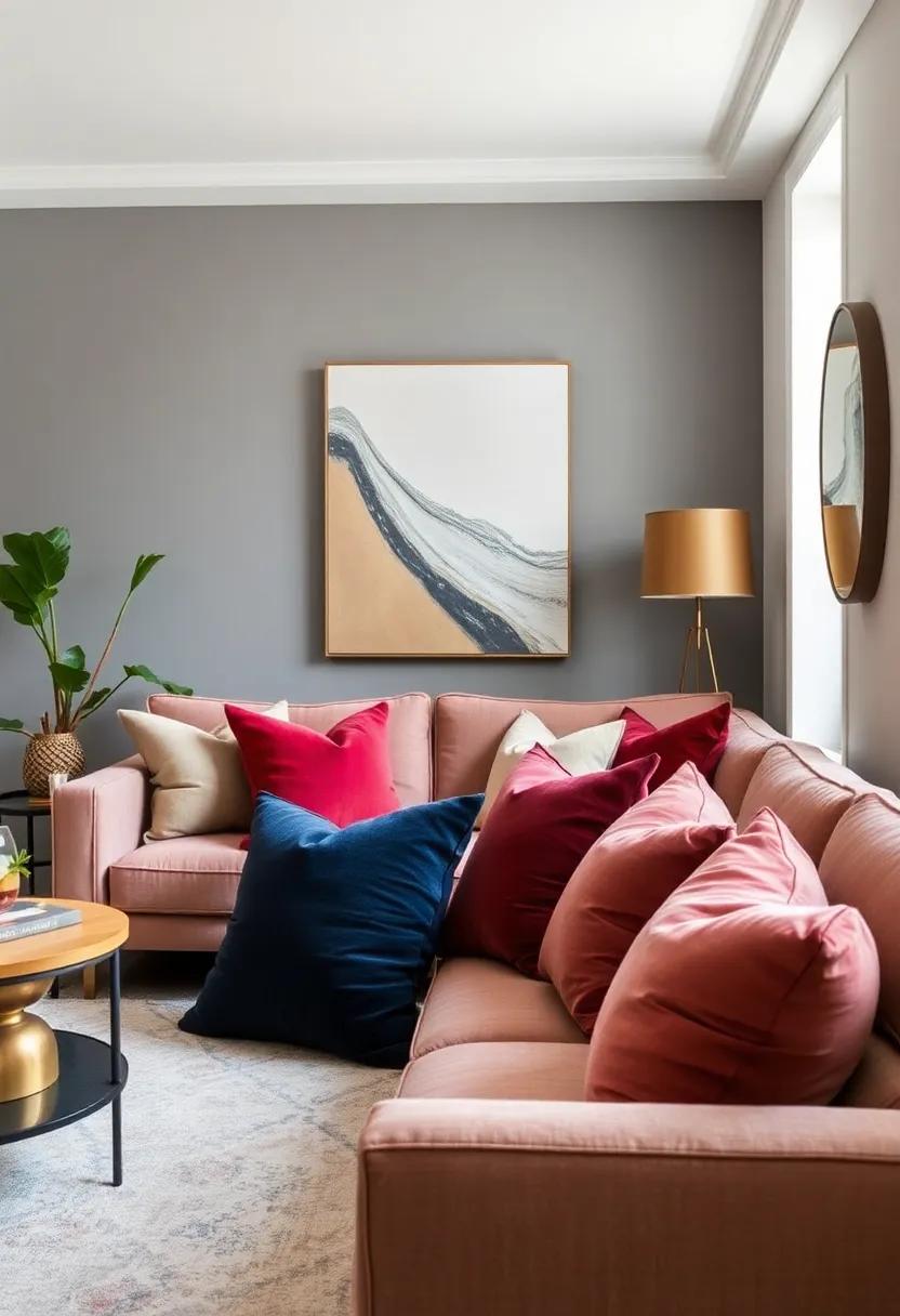 Plush Velvet Throw Pillows: Add a‍ touch of luxury and softness with ‍rich velvet⁢ pillows in deep hues to elevate your small living room's⁣ comfort