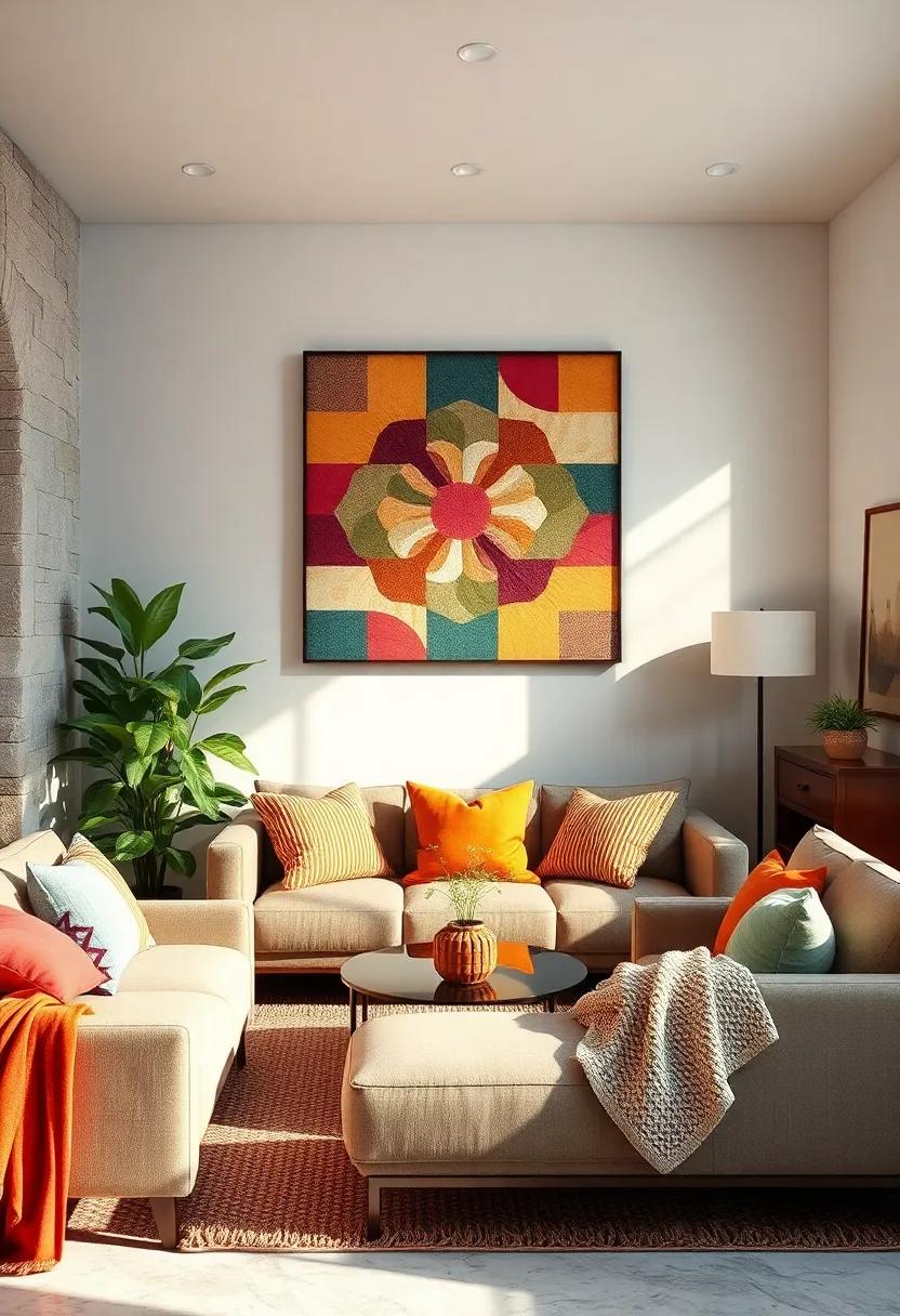 Quilt-Inspired⁣ Wall Art: Incorporate‍ quilt-inspired wall art for a beautiful representation ⁢of⁣ textiles while⁤ enhancing the coziness⁤ of⁣ your living space