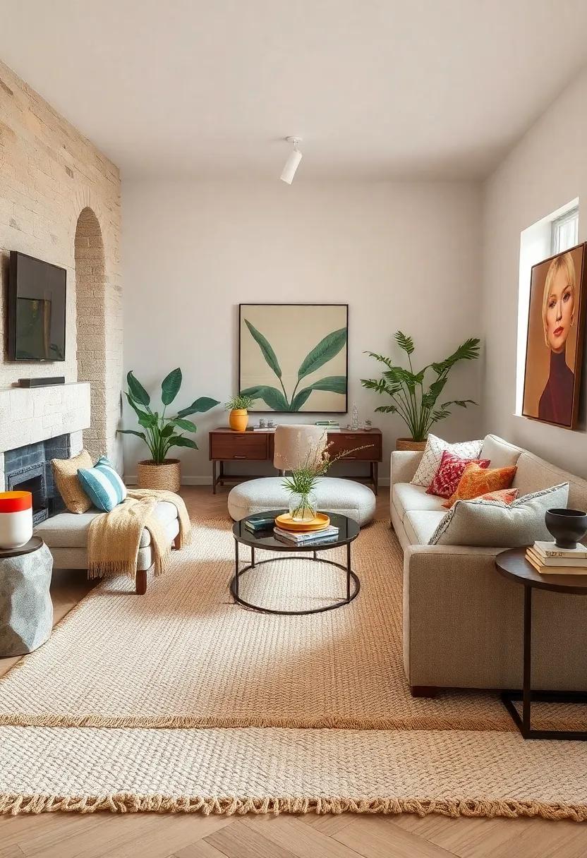 Woven Wool‍ Area Rug: ‍Choose a thick, textured wool rug that anchors your space‌ and ⁤provides warmth underfoot,⁤ making your living room feel like a ‌snug retreat