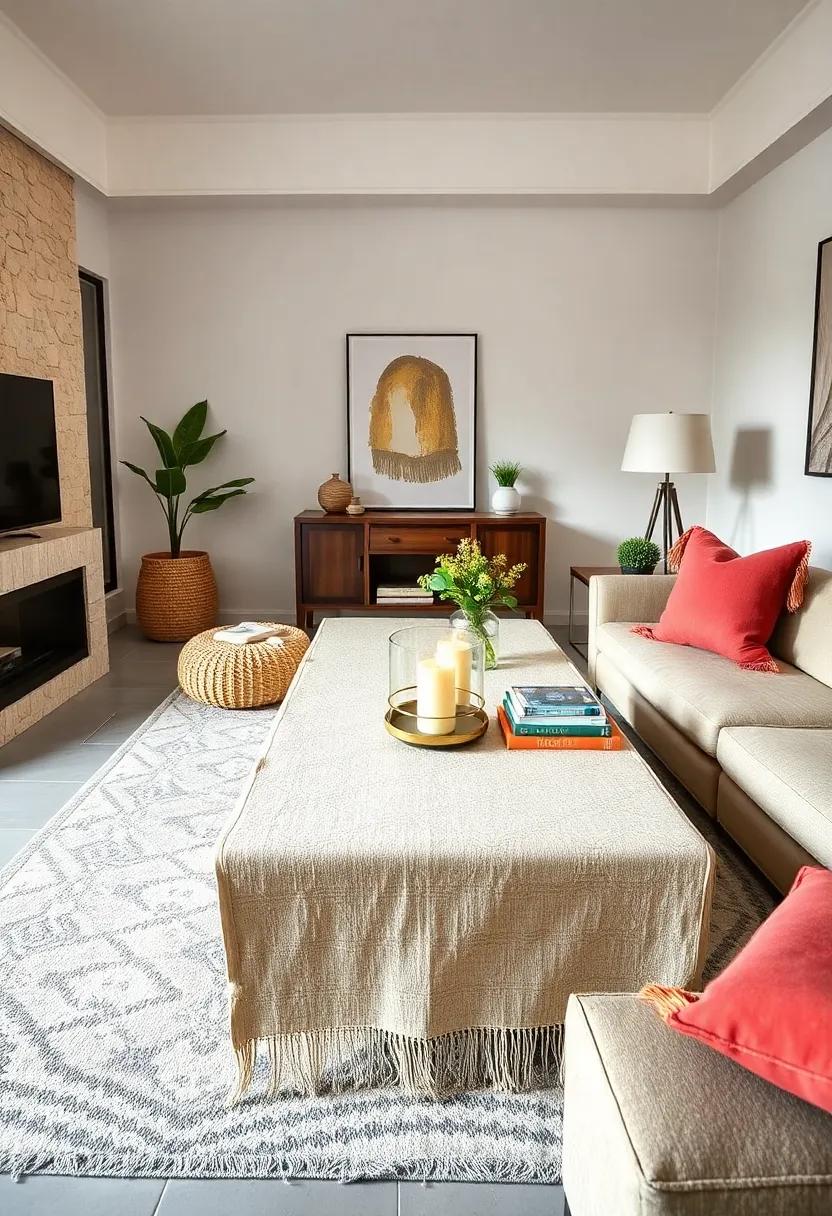 Soft Jacquard Table Runner:‍ Dress up your coffee table with a jacquard table runner that adds texture and⁣ warmth,⁣ perfect for displaying candles ​and books