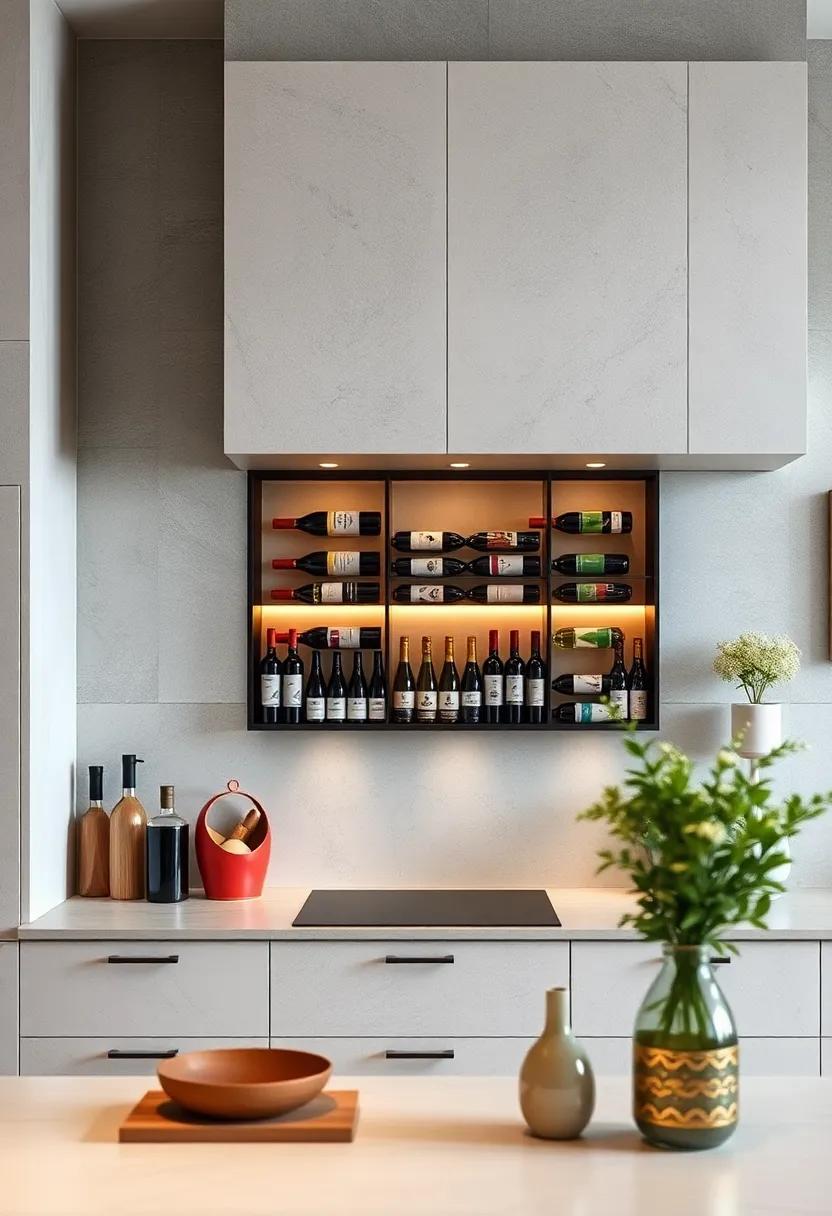 Create a Wine Display: Showcase your favorite bottles with a small wine rack or decorative⁢ display, becoming a functional and stylish feature