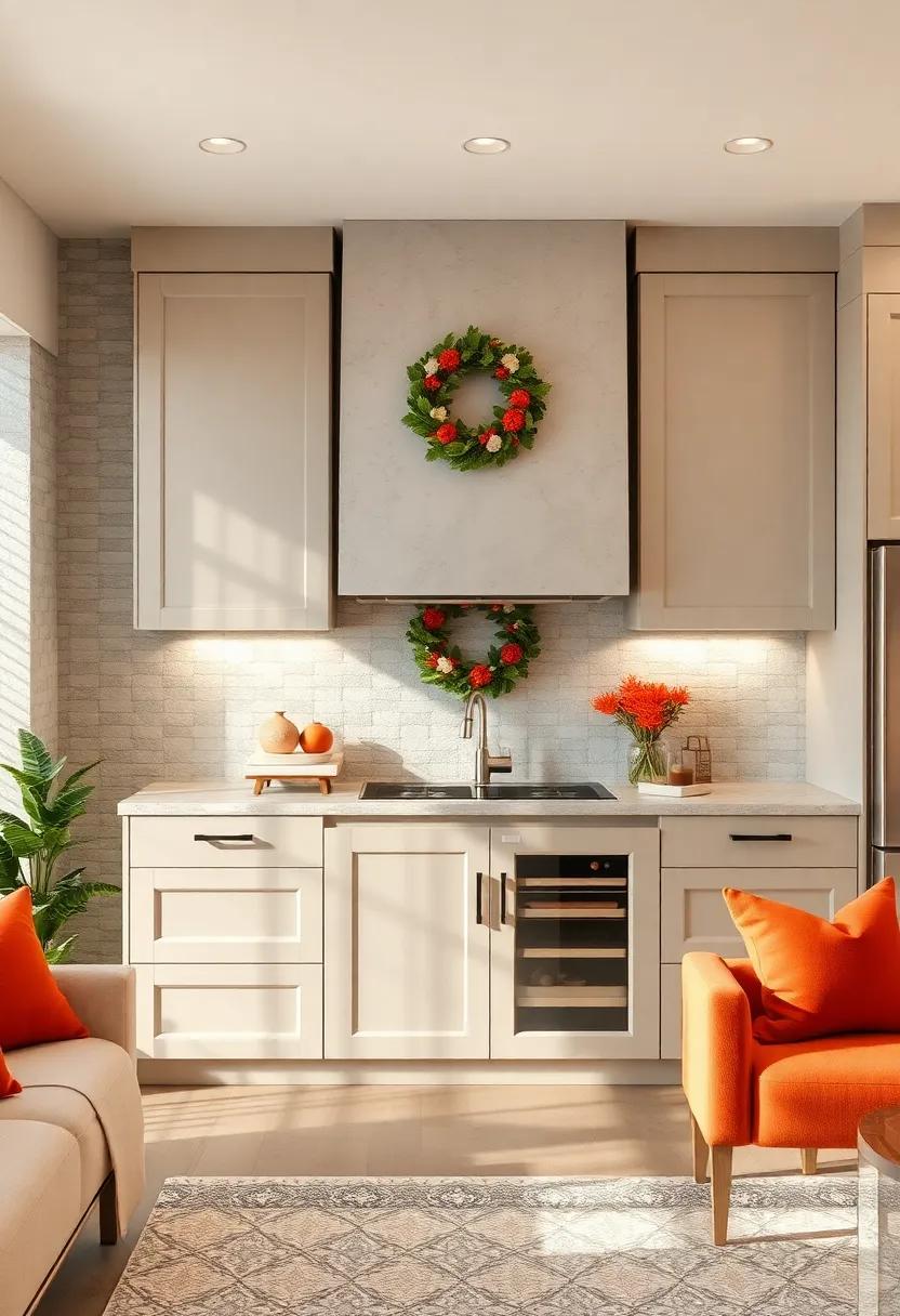 Hang ​a wreath: A seasonal or permanent wreath can visually ⁢soften the‌ edges of your cabinets‍ and add a festive‌ touch