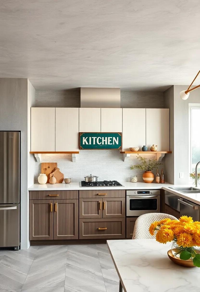 Place a Retro Sign: A vintage or quirky sign can add whimsy and nostalgia to your kitchen space