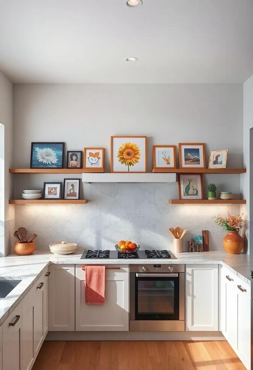 Showcase ⁤a Gallery of Art: Hang small framed⁤ artworks⁤ or‌ prints to add personality and charm ‍to your ⁣kitchen’s upper reaches