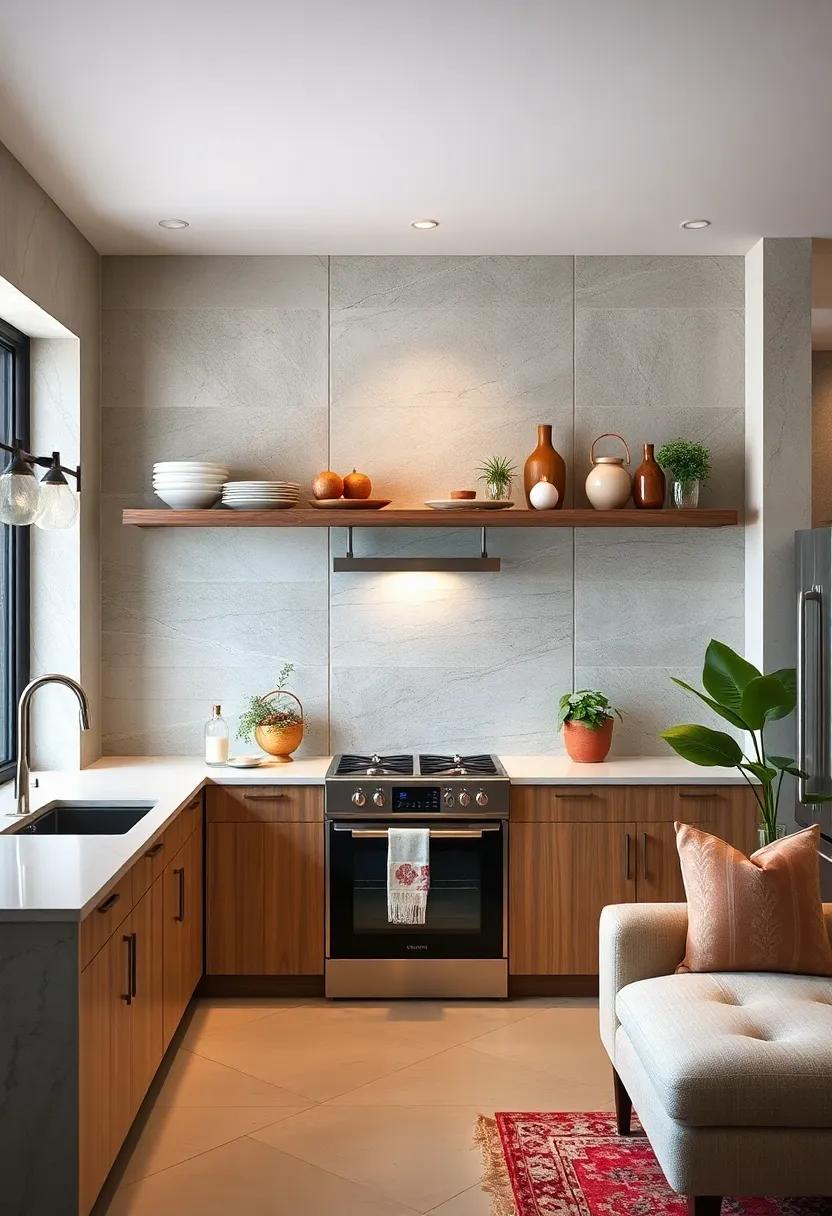 Utilize Wall-Mounted Shelves: Add floating shelves above cabinets for additional storage and‌ display‍ options without taking up space