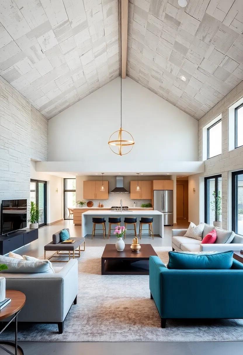 25 Inspiring Ideas for an Open Concept Living Room Kitchen with Vaulted Ceilings