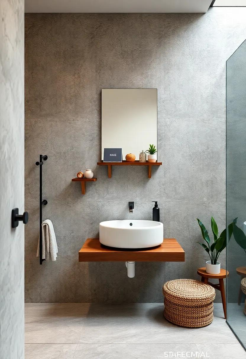 Bathroom Scale Shelf: Incorporate a stylish shelf that provides a discreet spot for a bathroom scale alongside decorative items