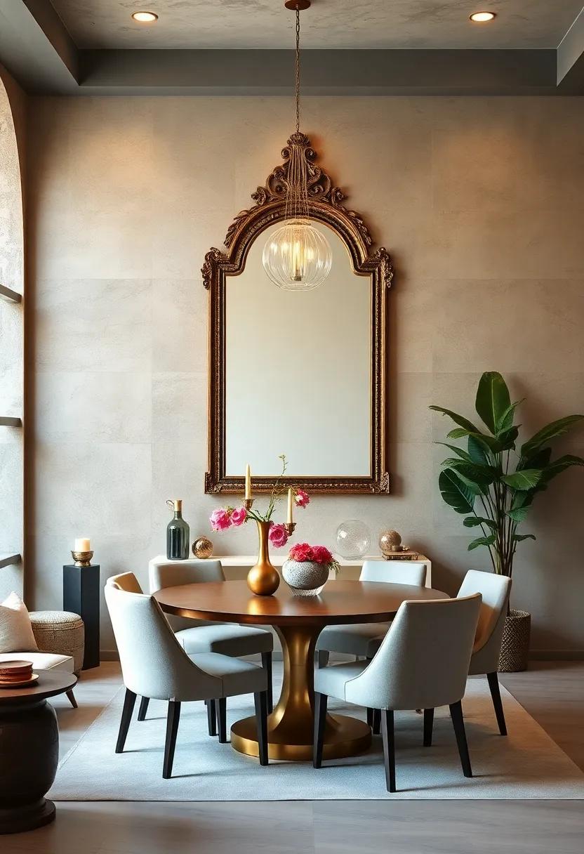 Statement ⁣Mirror: ⁣Choose a decorative mirror​ with an ornate frame to ⁣reflect light ​and create the illusion of more‍ space while adding elegance