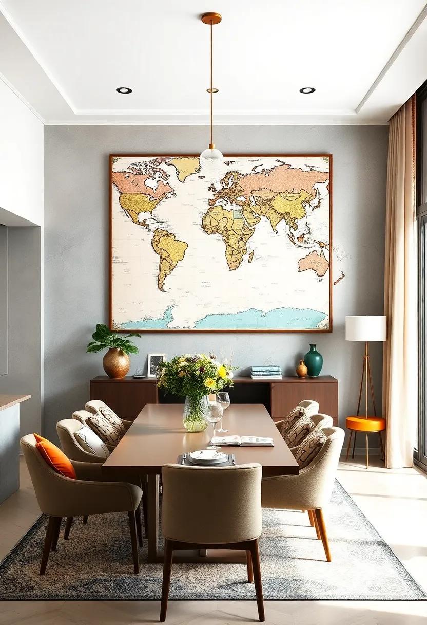 Travel-Inspired⁣ Art: Hang maps or ​photographs from your travels ​to evoke memories and ⁢spark conversation over dinner
