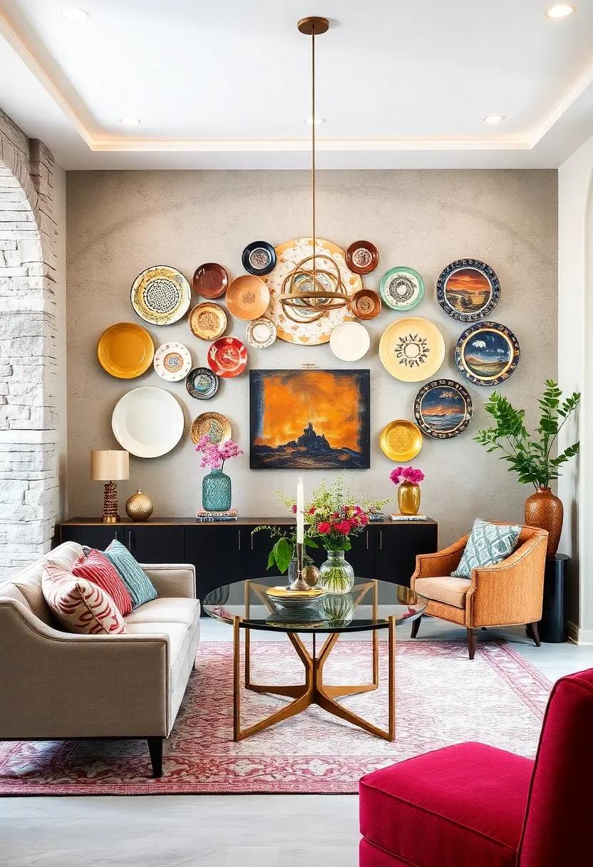 Artistic Serving Platters: Hang decorative serving platters on the wall as art that ⁤is both functional and beautiful ⁣when not in​ use
