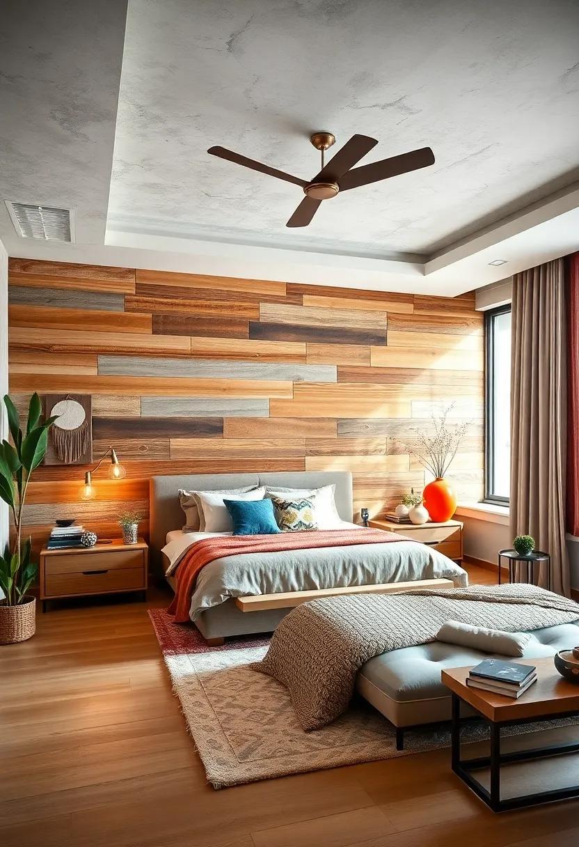 Accent Wall Wonder: Turn an ⁤entire wall‍ into a feature by cladding‍ it with varying ⁢widths of wood planks, mixing stained and untreated‍ finishes for visual⁤ intrigue