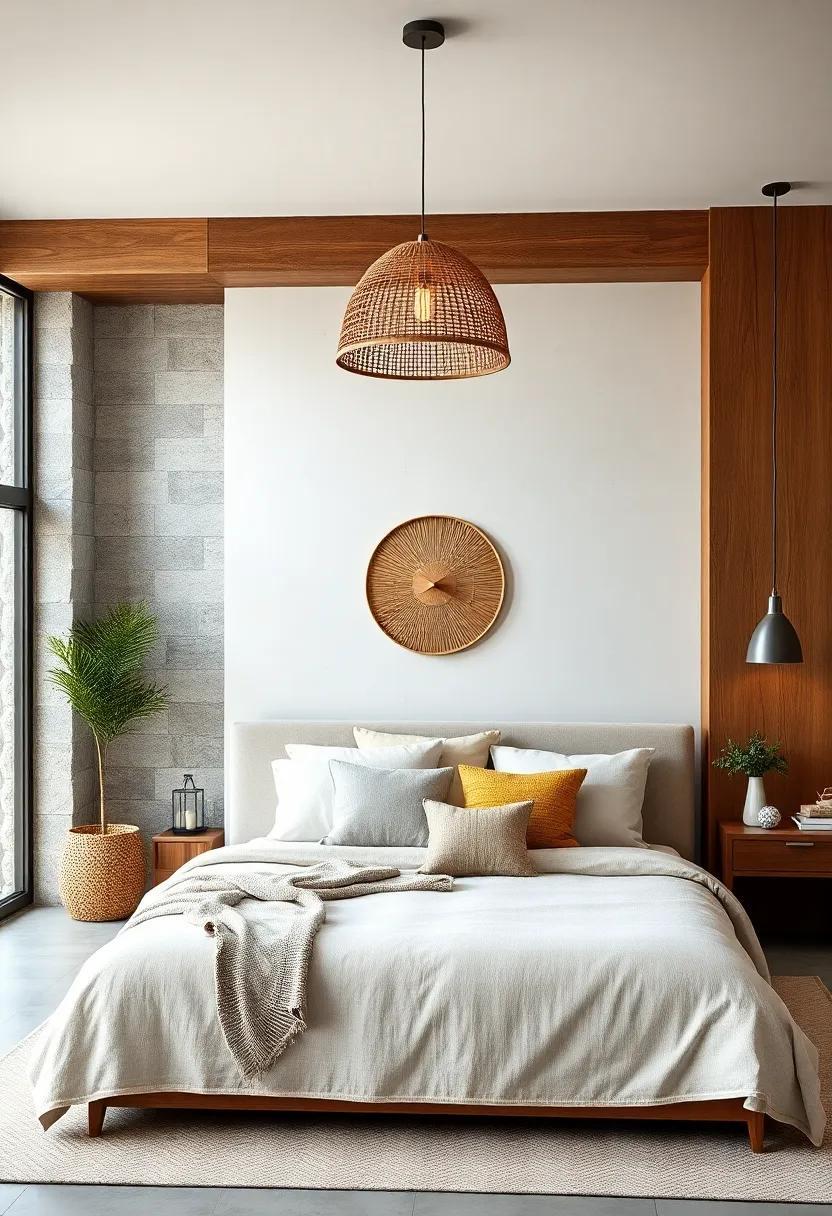 Minimalist Wood ‌Lighting: Choose pendant lights with wooden⁢ elements or bamboo shades, adding a modern rustic touch to your ⁤bedroom lighting