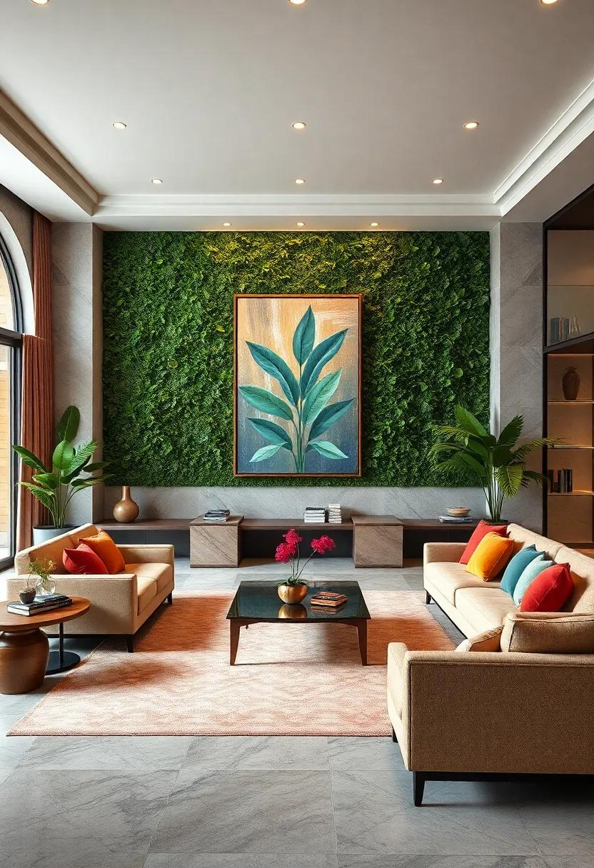 Incorporate nature: Add indoor plants or a‍ green wall​ to bring life and ‌a⁤ pop⁢ of color that beautifully complements artwork