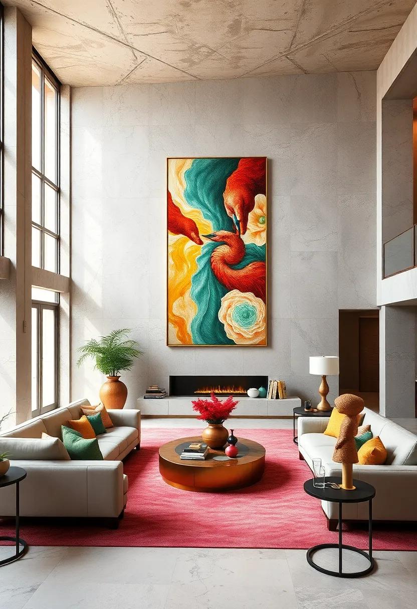 Utilize Floor-to-Ceiling Art: ⁢In spaces with high ceilings, consider ​using vertical artwork to⁢ draw the eye upward and emphasize grandeur