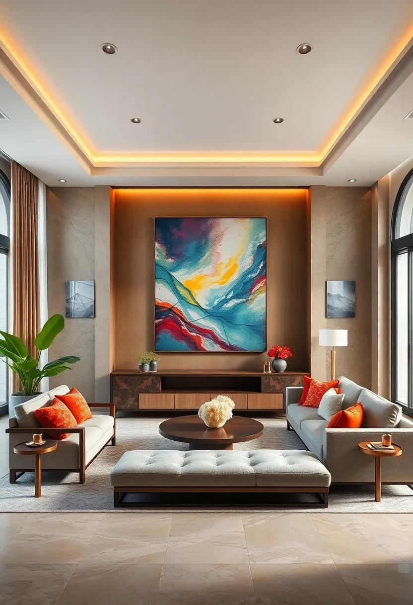 Layer Textures: Mix various materials such as velvet, silk, and leather to create⁣ an ‍inviting atmosphere that complements your artwork