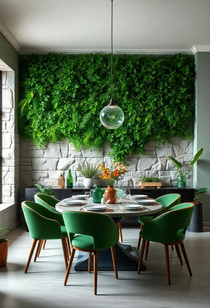 Embrace a Living​ Wall: Transform one wall into ​a lively green tapestry of ferns, succulents, ⁣or ivy to⁣ create a dramatic focal point