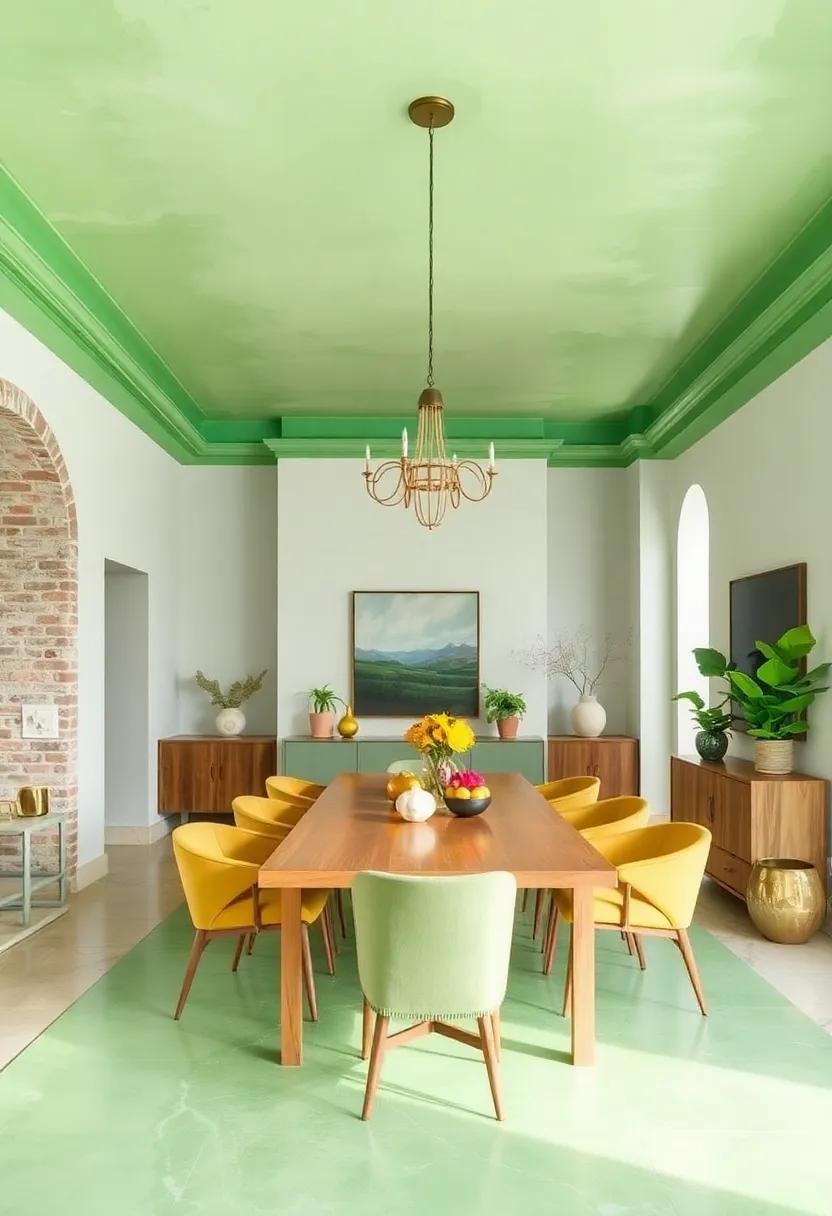Painted Ceiling: Go bold by painting ​your ceiling a soft shade of⁢ green, inviting⁢ the sky indoors and adding ⁤unexpected charm