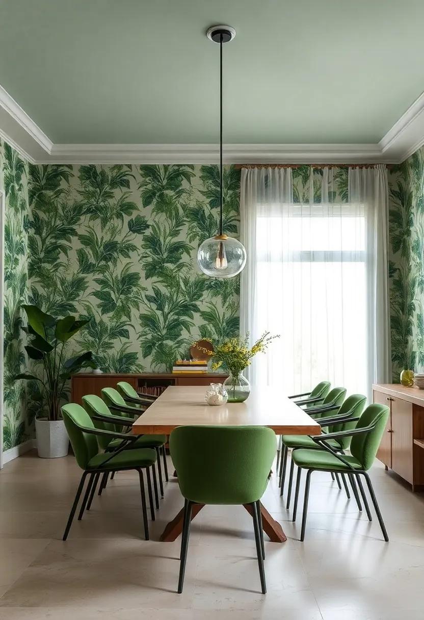 Botanical Print Wallpaper: Opt for wallpaper adorned with lush botanical patterns to add ⁤depth ‍and vibrancy without overwhelming the space