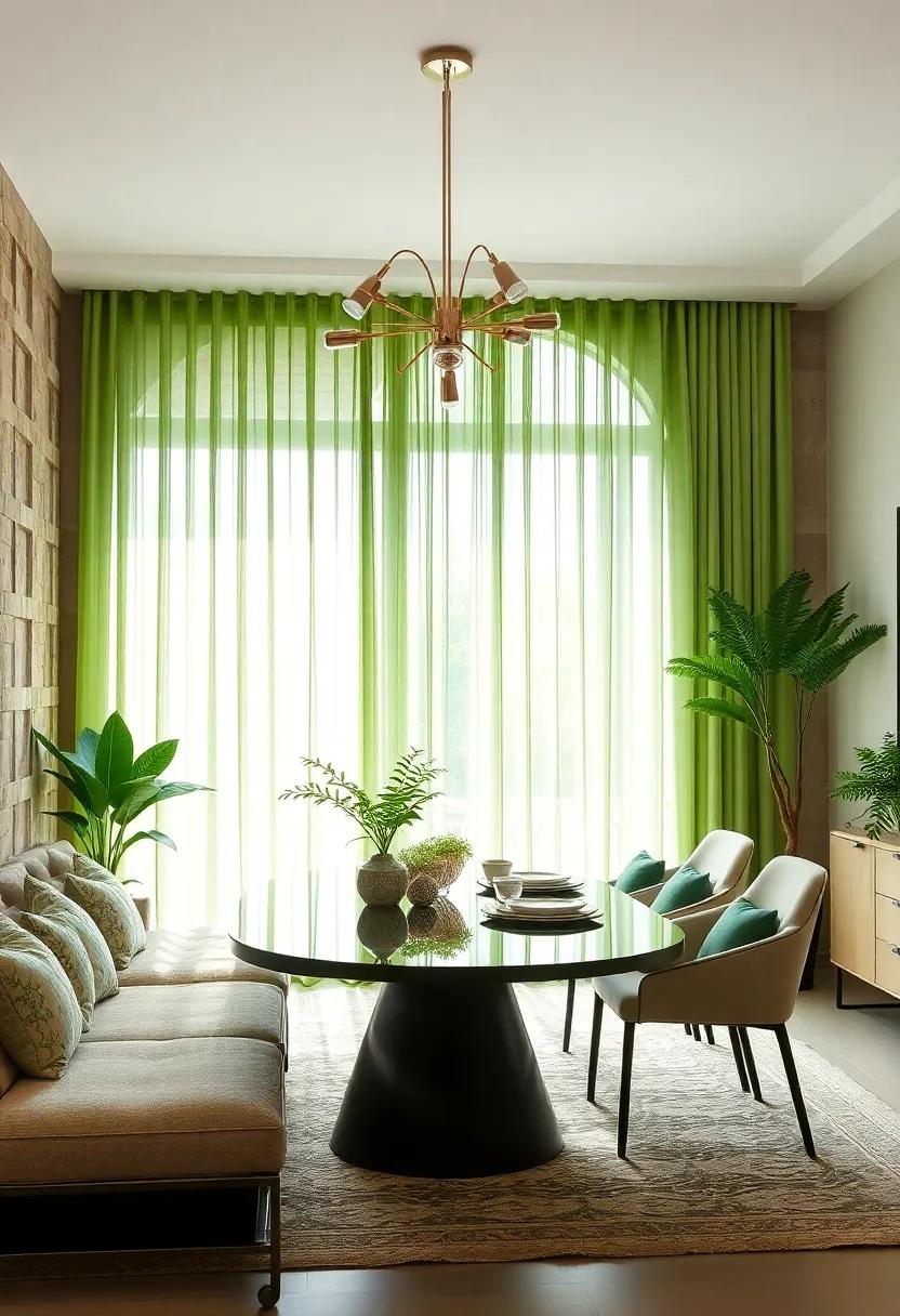 Green Curtains:‍ Choose light, airy curtains in a shade of‌ green to soften sunlight and bring the tranquility of nature indoors