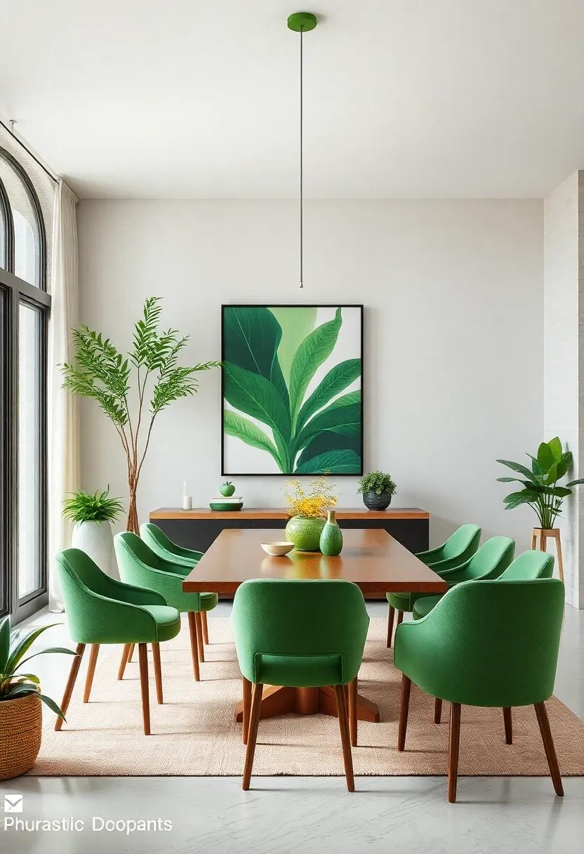 Minimalist Green Decor: ⁢Adopt a minimalist approach by incorporating a single large green artwork or plant to ⁣maintain a clean‍ yet impactful look