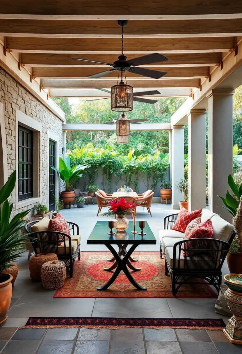 Bohemian Bliss:⁤ Embrace a bohemian flair with ‍an eclectic ‍mix of tables⁣ and seating while ⁢adding vibrant‍ textiles and ⁤whimsical decor