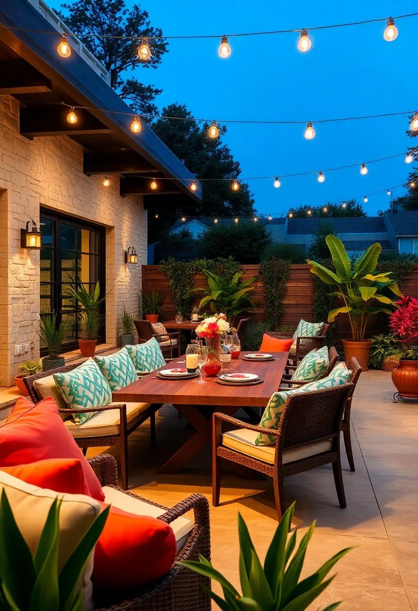 Colorful⁢ Dining:​ get inspired ‌by bold colors and patterns in outdoor furniture, making your​ patio⁤ a vibrant spot for⁤ summer barbecues