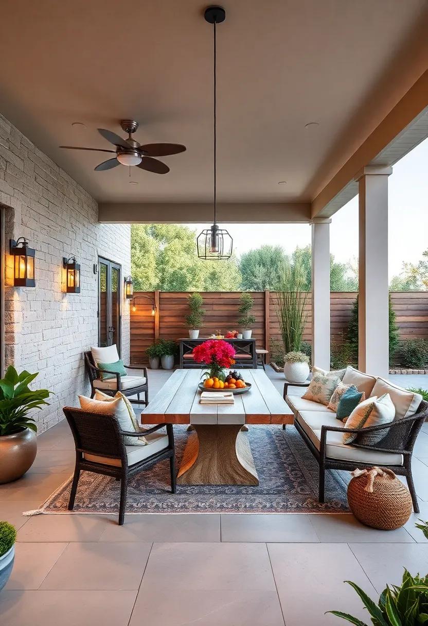 Nature's ‌Palette: Uncover how using ‍natural materials, such as‌ stone and wood, can harmoniously blend your outdoor dining area with ‍the surrounding landscape