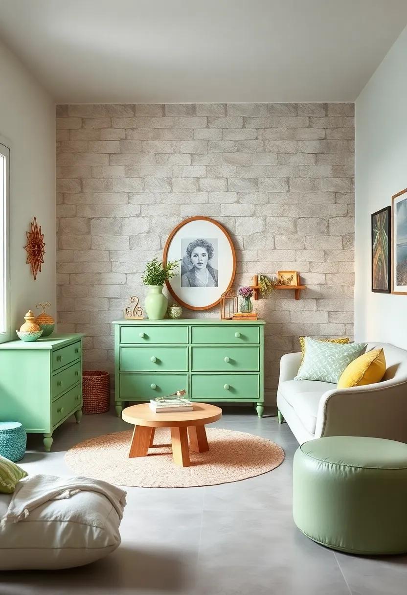 Vintage Green Furniture: ⁤Seek out vintage or thrifted pieces in light green, like a dresser or chair, to add unique character to the space