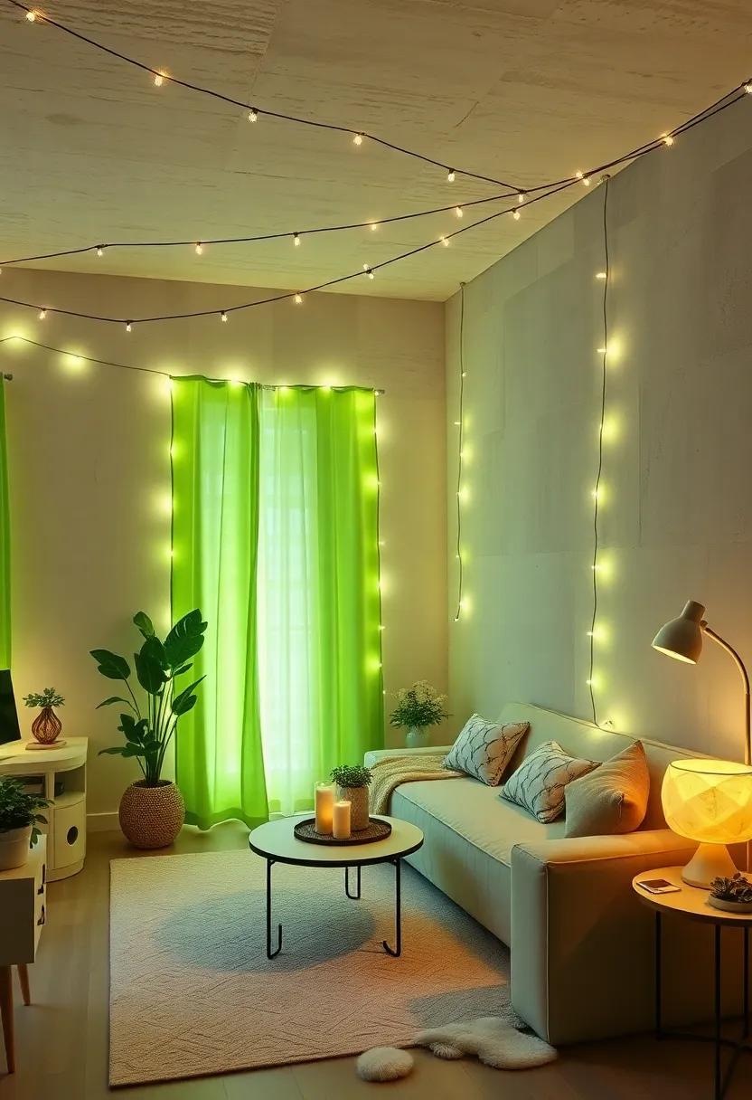 Light Green Fairy Lights: String ‍up delicate light green fairy lights⁤ to create⁣ a‍ magical ambiance that’s perfect for relaxation or social gatherings