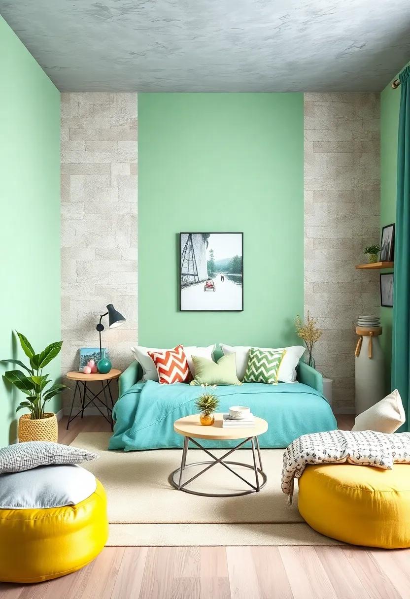 Chic Mint​ Green Accent⁢ Wall: One bold wall painted in mint green can serve as a stunning focal point in‍ the room, allowing the rest of ⁤the decor to ‌shine