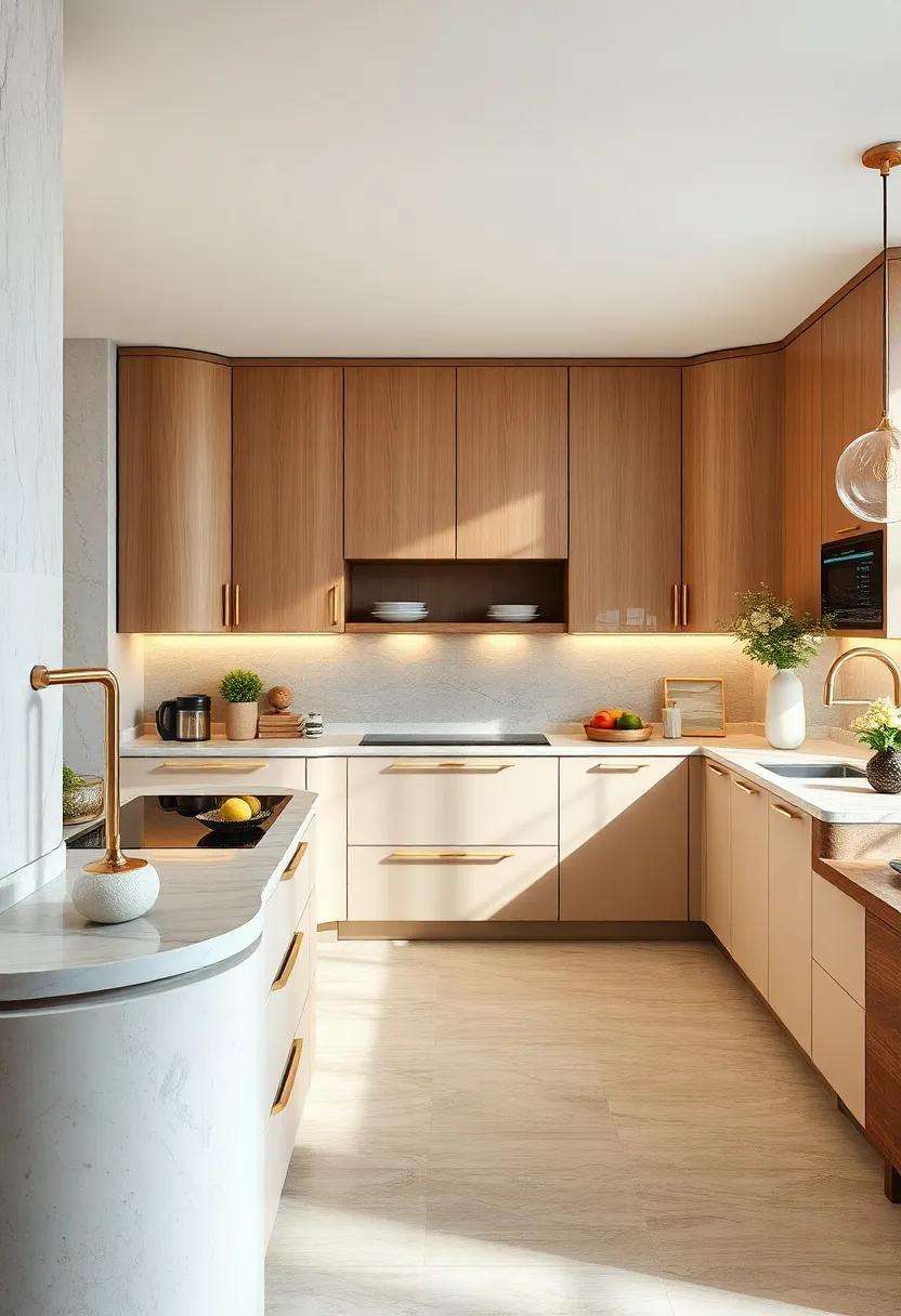Elegant Curved Cabinets: Soft, rounded cabinetry can create a ​seamless flow in your kitchen layout, enhancing⁢ both functionality and aesthetics⁣ with‍ graceful⁢ lines