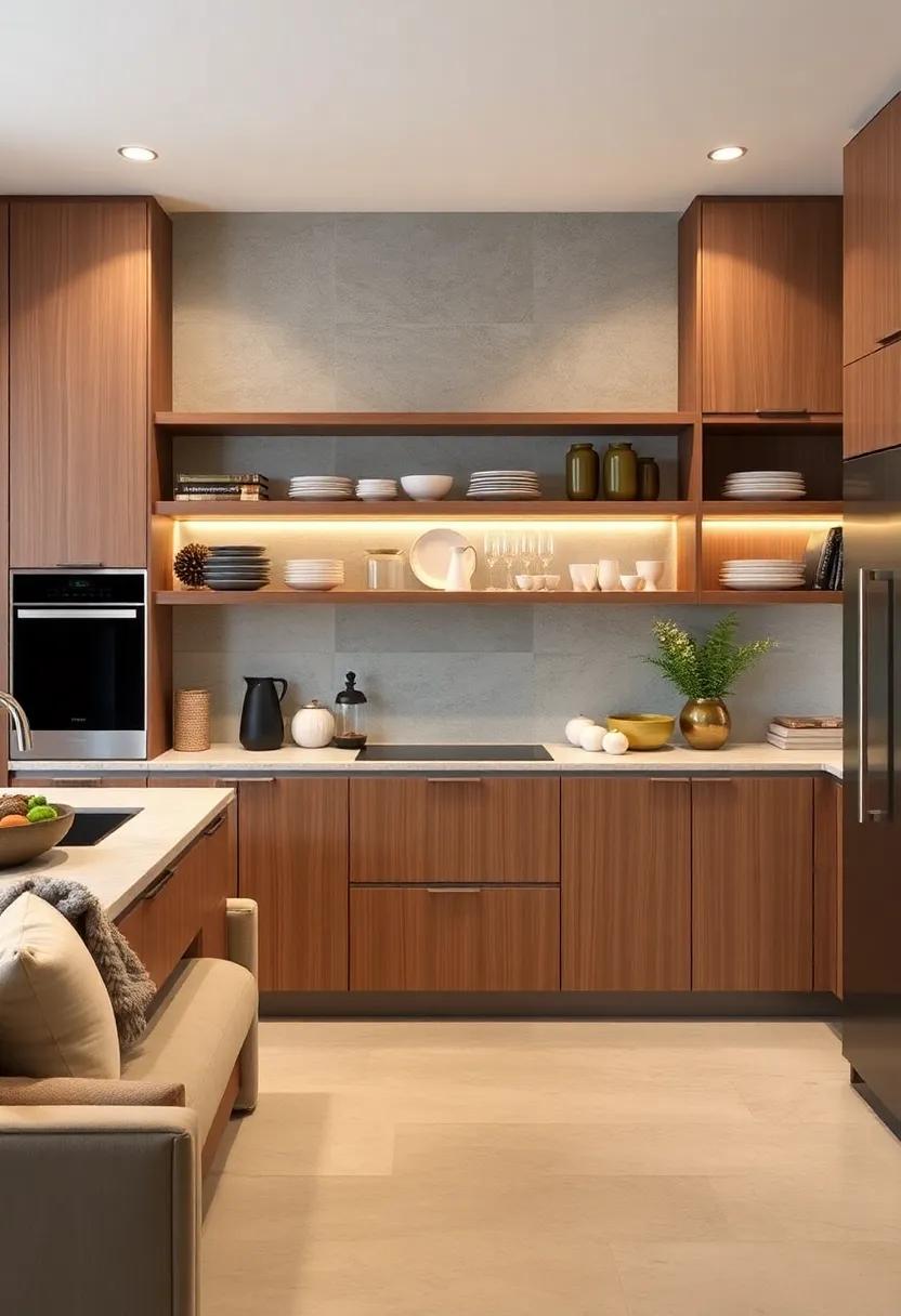 Open Shelving Creatively:​ Combine closed cabinets⁢ with open ‌shelving to showcase beautiful dishware and add a personal touch, blending functionality with style