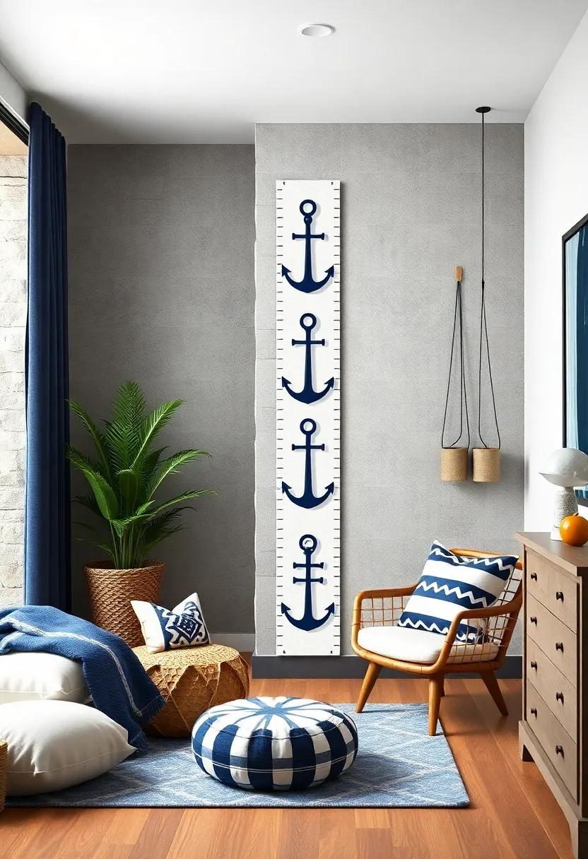 Anchor Growth ​Chart: Create a growth chart with anchor motifs to track your child's height milestones in style