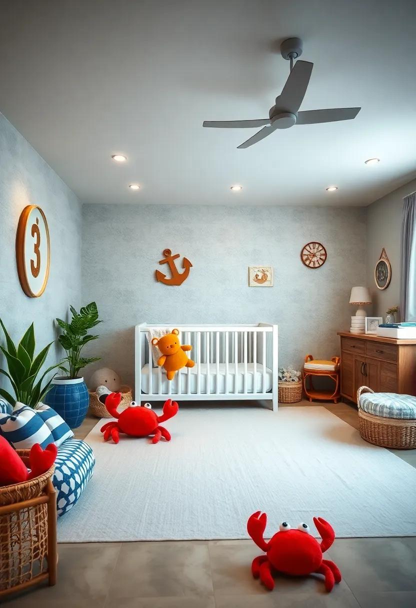Crab Plush Toys: Dot‌ the nursery with adorable crab plush toys to add a sense of fun ​and playfulness