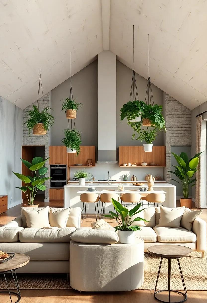 Indoor ​Plants: Introduce greenery with indoor plants or hanging planters that accentuate the height of the ceilings and bring life ⁢to the space