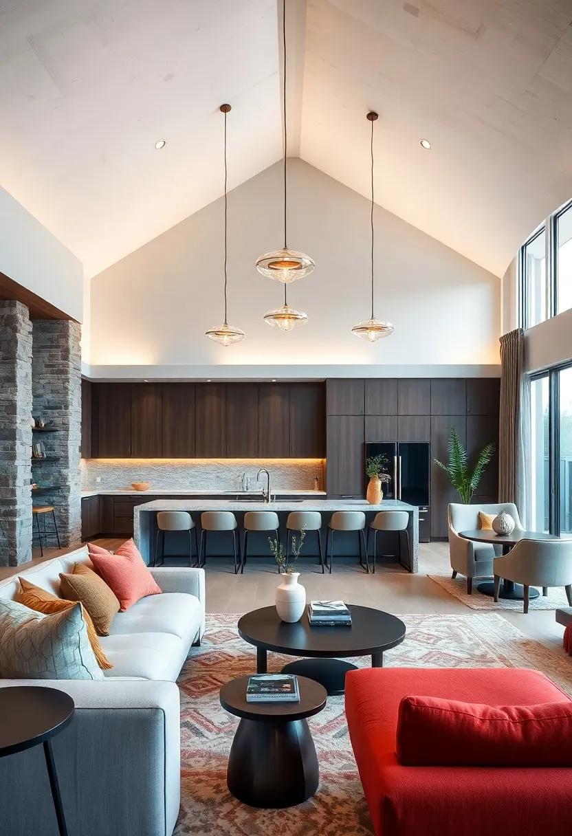 Statement Lighting Fixtures: ⁢Install eye-catching⁢ pendant lights over the kitchen island or dining area to draw the ‍eye upwards and highlight⁢ ceiling height