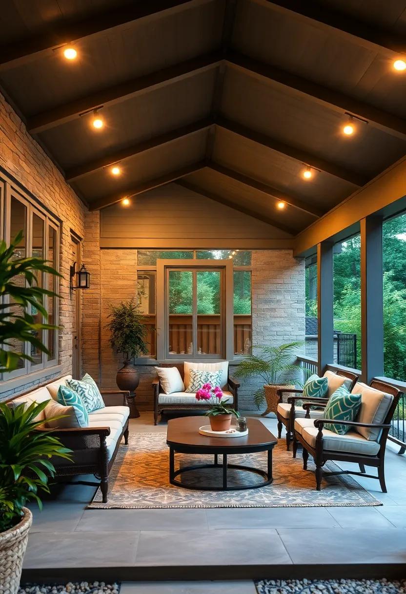 frame ‌your porch⁢ with a ⁢series ⁣of small, circular lights to guide the way and define the area without overwhelming‍ it