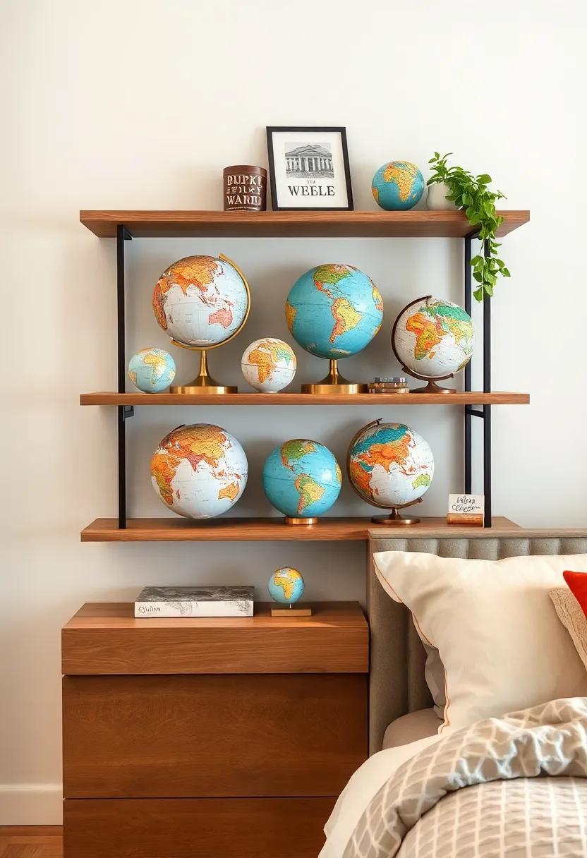 Globe Collection: ⁤Curate a collection​ of globes of various sizes to represent different places ⁢you've visited or aspire‍ to explore