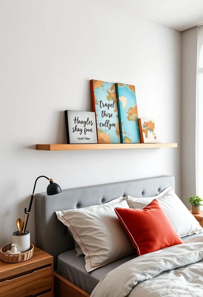 Travel-themed Quotes on Canvases: Use small canvases to hand-paint or print travel quotes that ⁤inspire you daily on​ the shelf