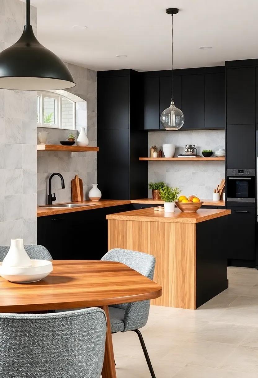 Sleek Lines: Discover how⁣ a streamlined approach to black cabinetry and butcher block can create ⁢clean ⁢lines that lend sophistication to your kitchen