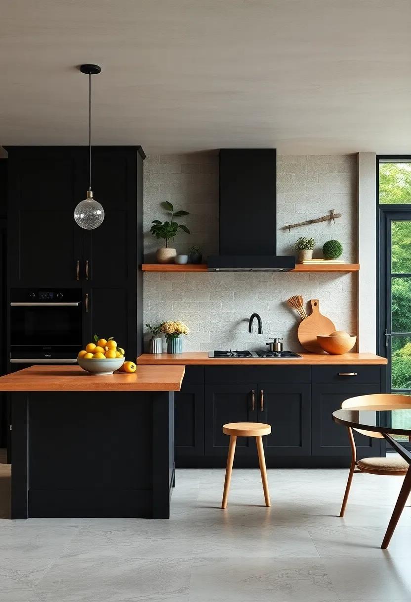 Outdoor Influence: Discover ‌how elements like a black ​cabinet finish⁢ and butcher block can invite the‍ beauty of the outdoors ⁤into your cooking space